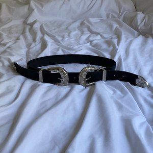 Western double buckle belt